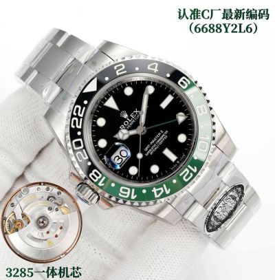 Rolex GMT-Master ii 3285 Movement 904L Steel Sapphire Glass Black and Green Bezel Mens Watch